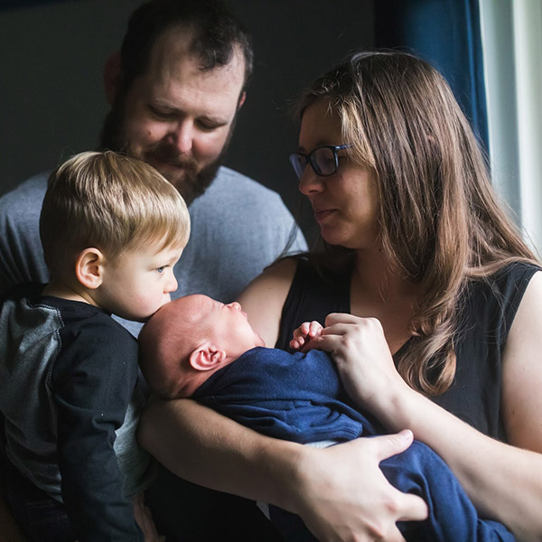 lagenhop family with newborn baby at overlake medical center