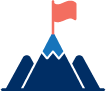 Mountain with flag on top icon