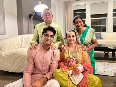 Baby Vamika with family at home.