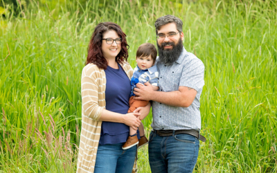 Family photo outside.