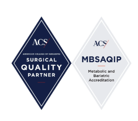 ACS Surgical Quality Partner and MBSAQIP Metabolic and Bariatric Accreditation diamond logo lockup