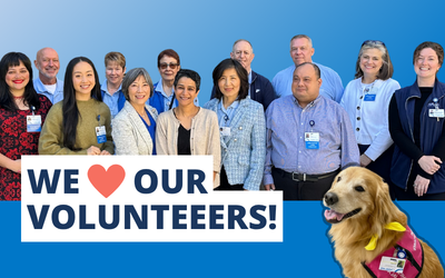 Volunteers pose for a photo.