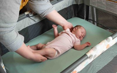 Baby is placed into bassinet