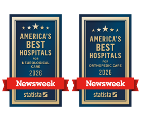 Graphic of Newsweek America's Best Hospitals awards for Neurological and Orthopedic Care