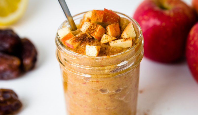 Homemade applesauce in jar.