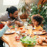 Family at the dinner table.