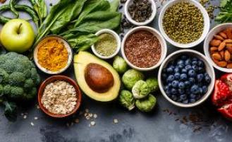 A spread of healthy foods