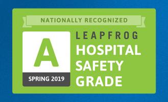 nationally recognized grade a spring 2019 leapfrog hospital safety grade