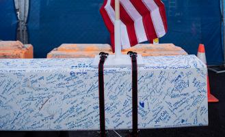 construction beam with signatures