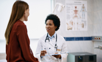 Patient-doctor consultation.