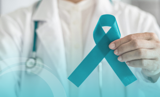 Cervical cancer awareness ribbon.