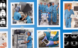Collage of robotic surgery milestones.