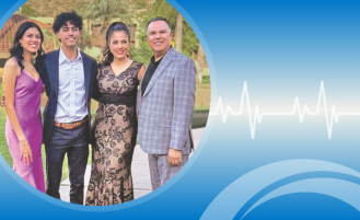 Picture of Gene with his family on vacation after surgery.