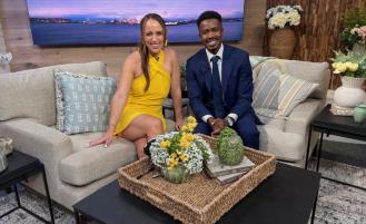 Seen on King 5 New Day NW: Overlake Cancer Center’s Radiation Oncologist sitting in chair next to Kelly the host
