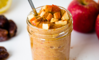 Homemade applesauce in jar.