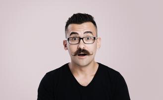 Man with handlebar mustache