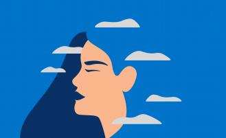 illustration-of-woman's-profile-with-clouds-surrounding-her